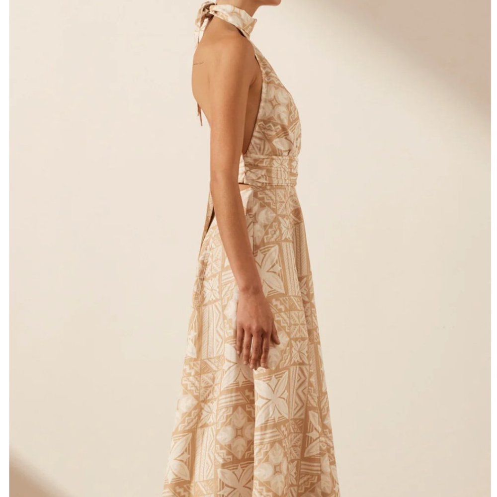 SHONA JOY Almeida Linen Halter Panelled Midi Dress - Picture 10 of 10